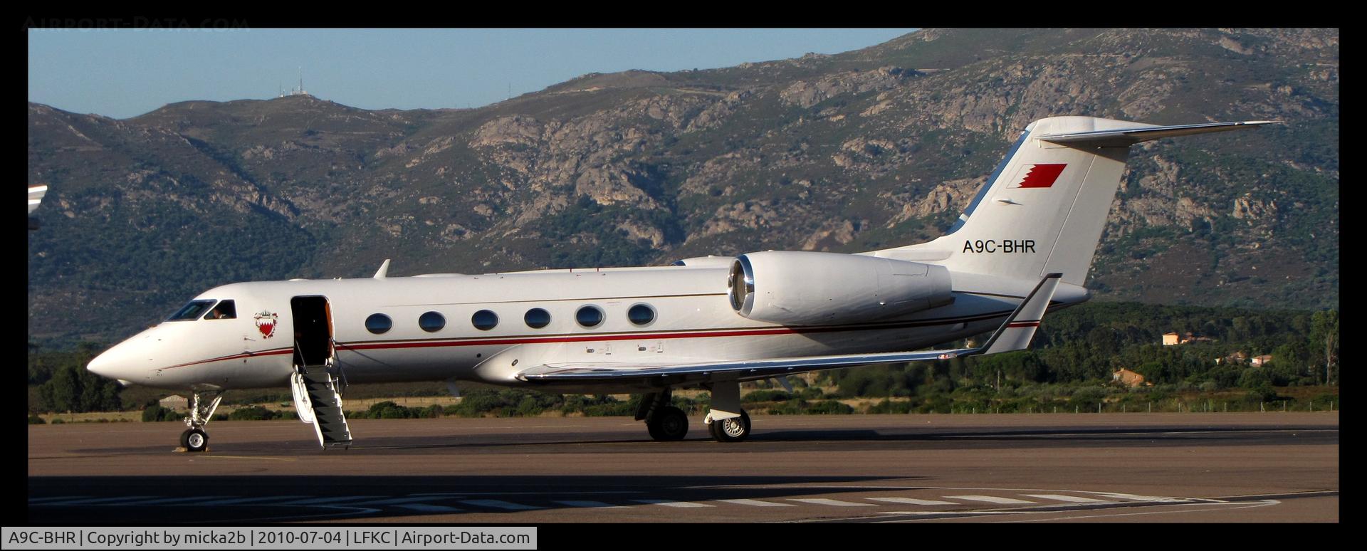 A9C-BHR, 2008 Gulfstream 450 (IVSP) C/N 4156, Parked.