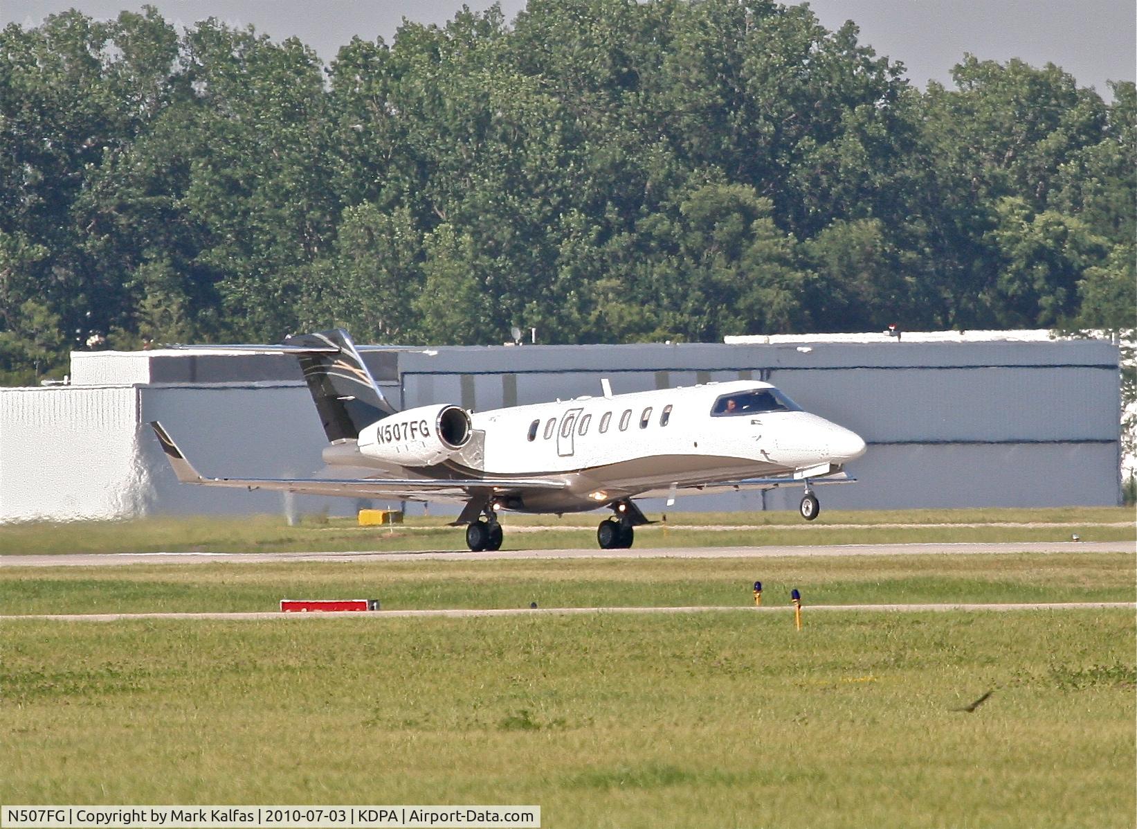 N507FG, 2007 Learjet Inc 45 C/N 326, Flightstar Corp Learjet 45, Nf07FG operating as Flightstar #507 (FSR507) rotating RWY 20R KDPA for a quick trip up to KUES.