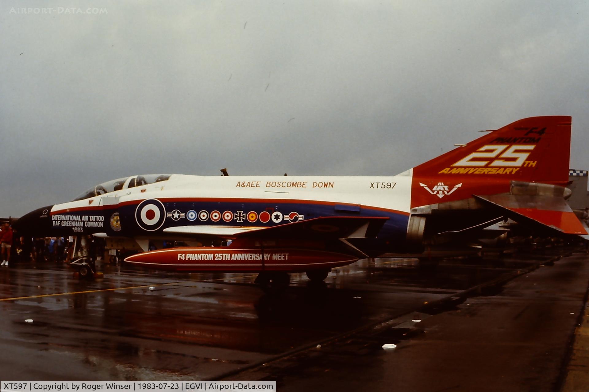 XT597, 1966 McDonnell Douglas Phantom FG1 C/N 1611, Attending the IAT held at RAF Greenham Common, UK in 1983