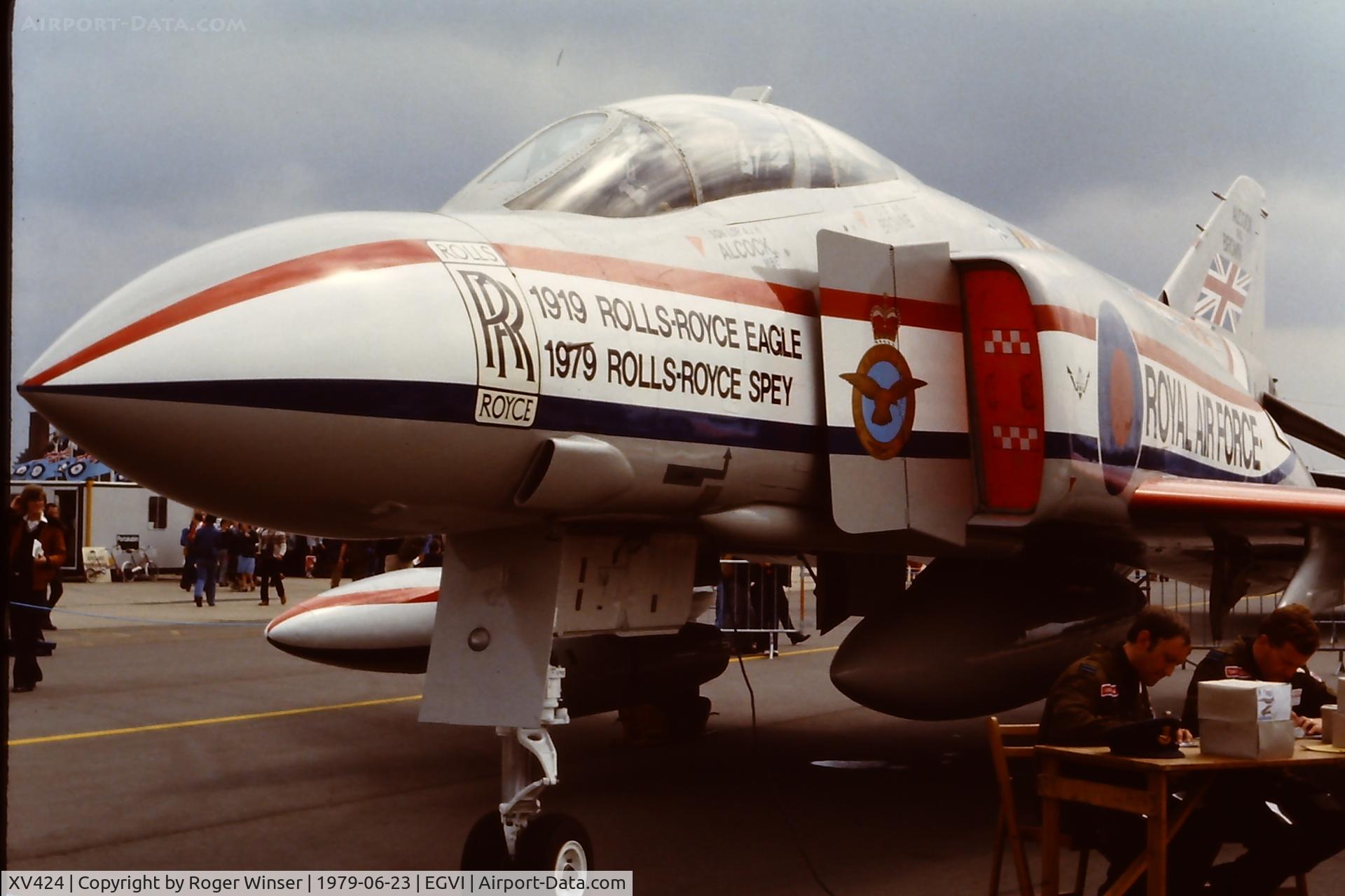 XV424, 1969 McDonnell Douglas Phantom FGR2 C/N 3084, At the IAT held at RAF Greenham Common, UK in 1979 which celebrated the 60th anniversary of the first non-stop fight across the Atlantic