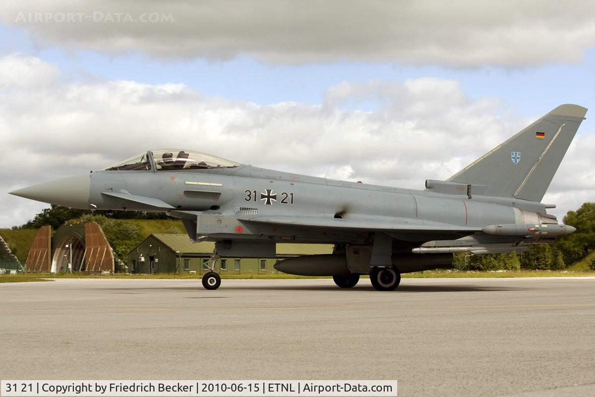 31 21, 2009 Eurofighter EF-2000 Typhoon S C/N AS014, taxying out to the active