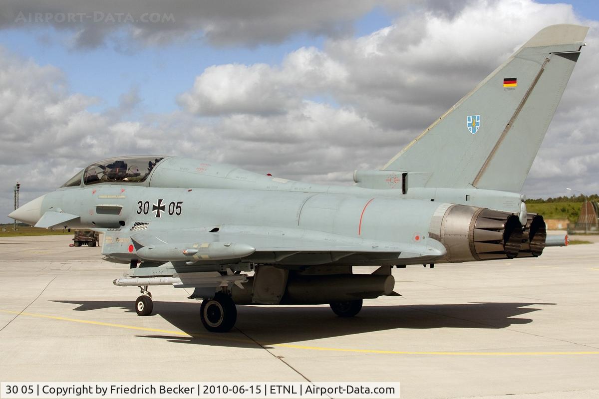 30 05, Eurofighter EF-2000 Typhoon T C/N GT005, taxying out to the active