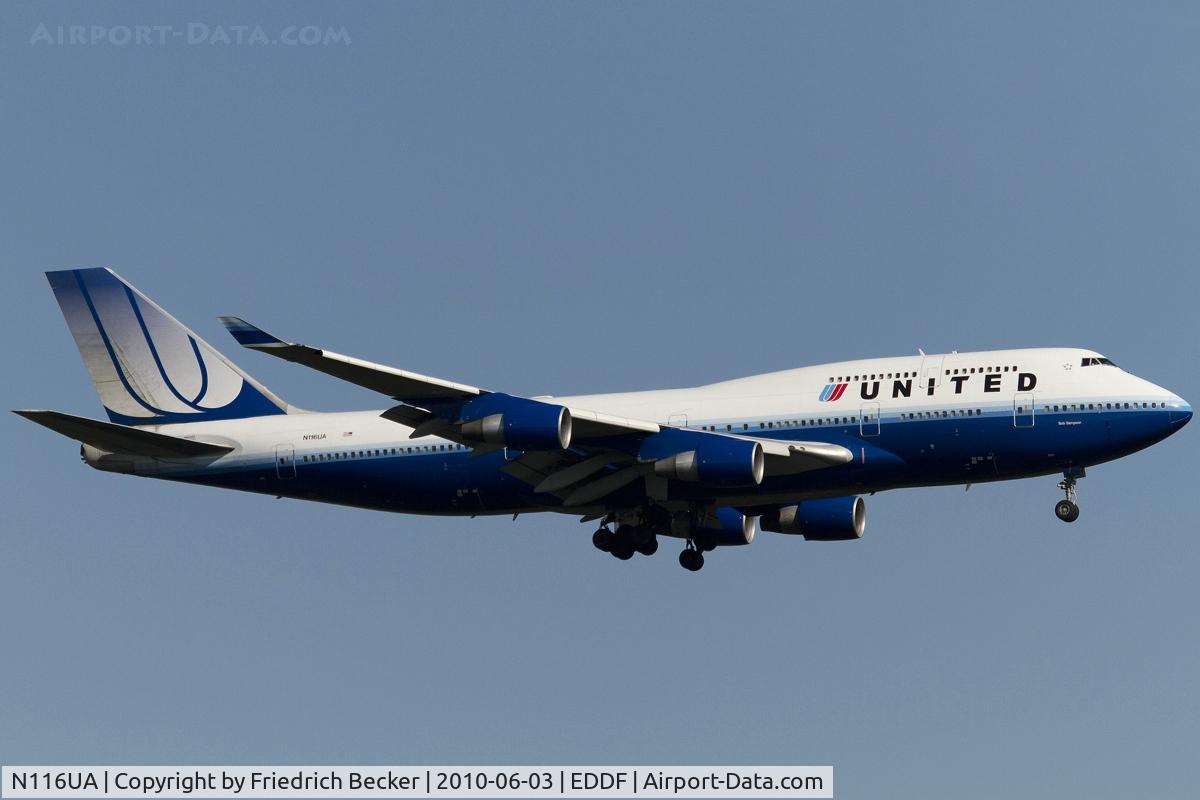 N116UA, 1998 Boeing 747-422 C/N 26908, short final RW07R