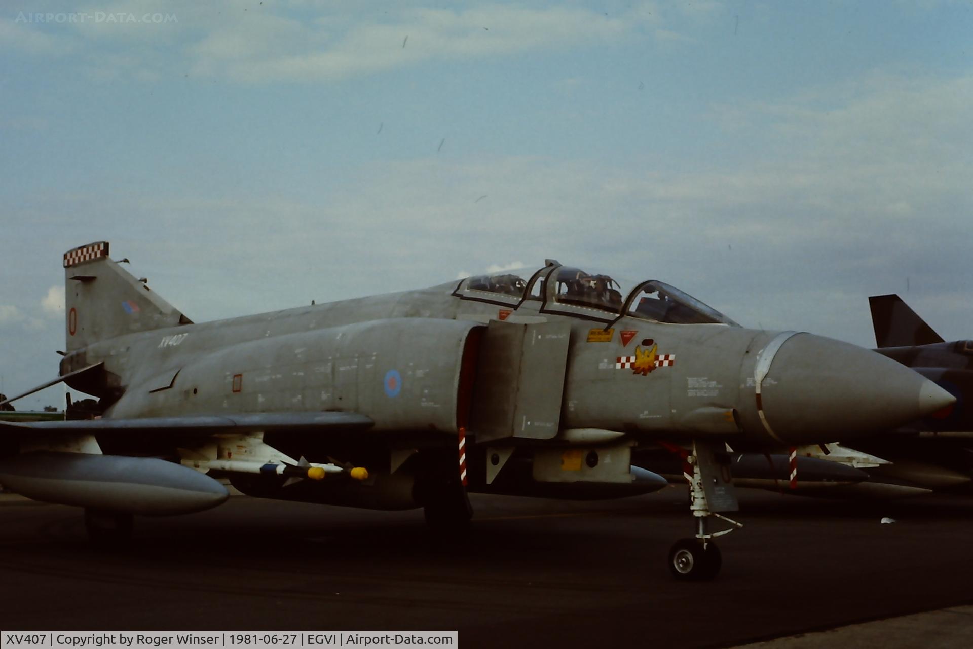 XV407, 1968 McDonnell Douglas Phantom FGR2 C/N 2937/9237, Coded O of 56 Squadron RAF. At the IAT held at RAF Greenham Common, UK in 1981