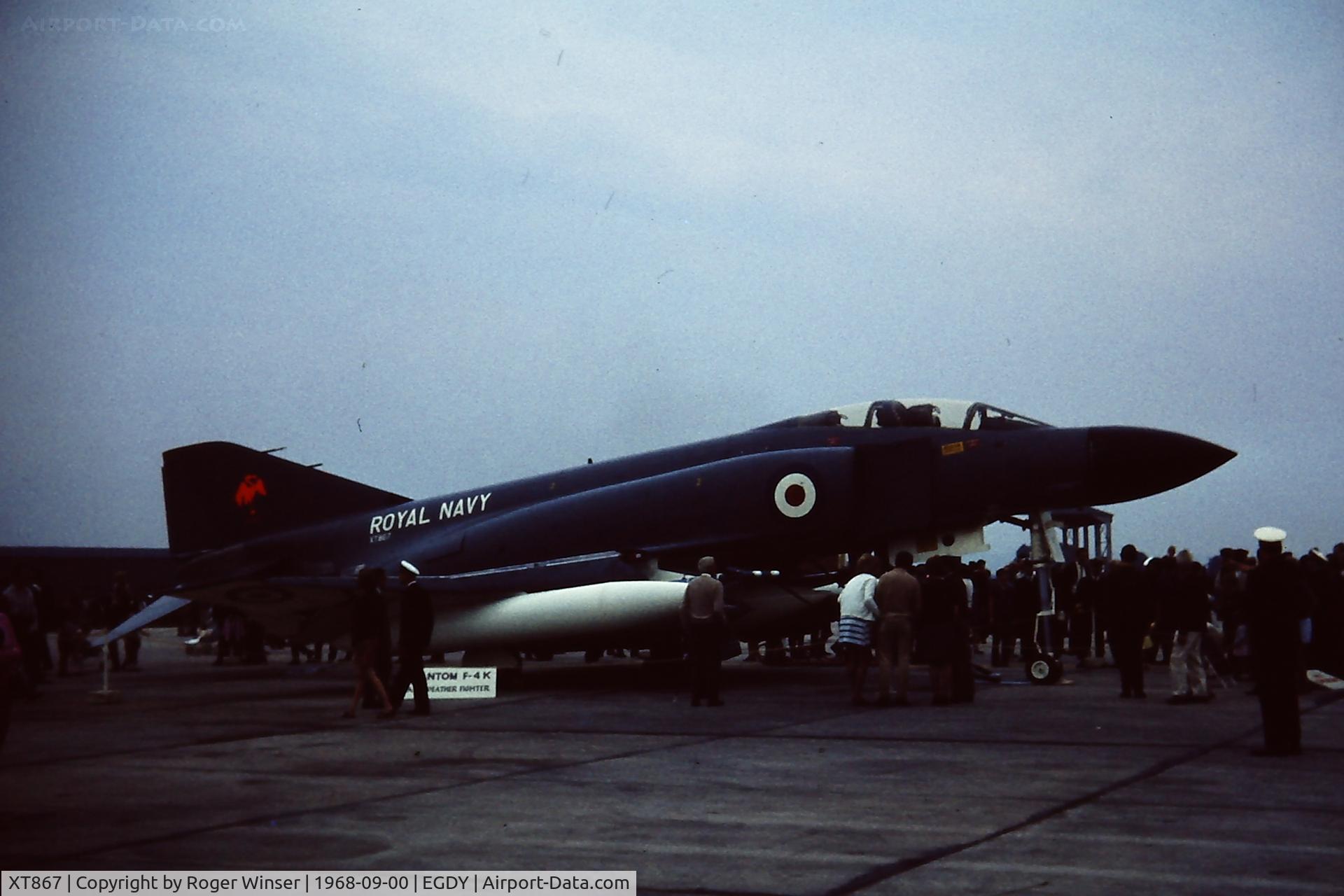 XT867, McDonnell Douglas Phantom FG1 C/N 2546/0013, Royal Navy Phantom of the NASU at a RNAS Yeovilton Naval Air Day September 1968