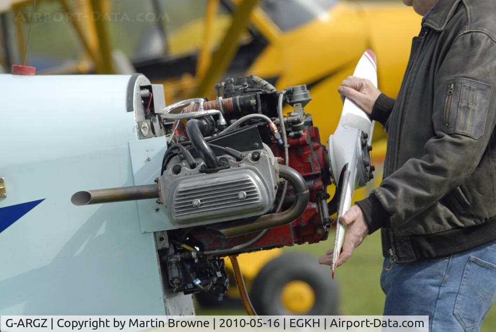 G-ARGZ, 1961 Rollason Druine D.31 Turbulent C/N PFA 562, CLOSE UP OF THE ENGINE