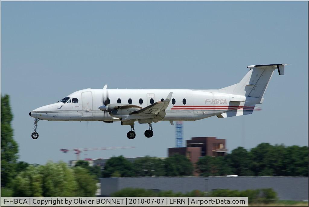 F-HBCA, 1995 Beech 1900D C/N UE-188, Landing at Rennes Airport Rwy 28