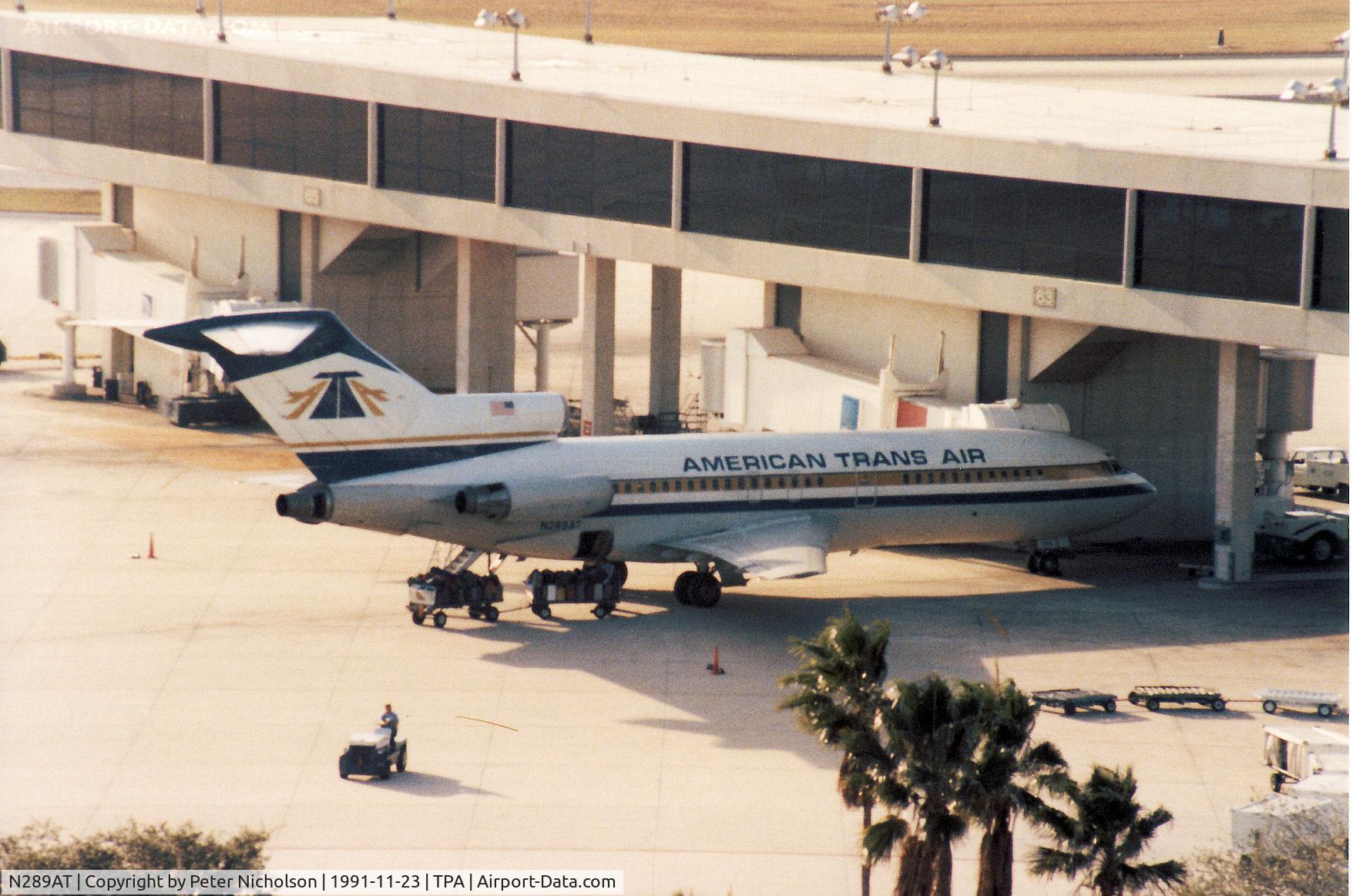 N289AT, 1965 Boeing 727-51 C/N 18942, Boeing 727-51 of American Trans Air at the terminal at Tampa in November 1991.