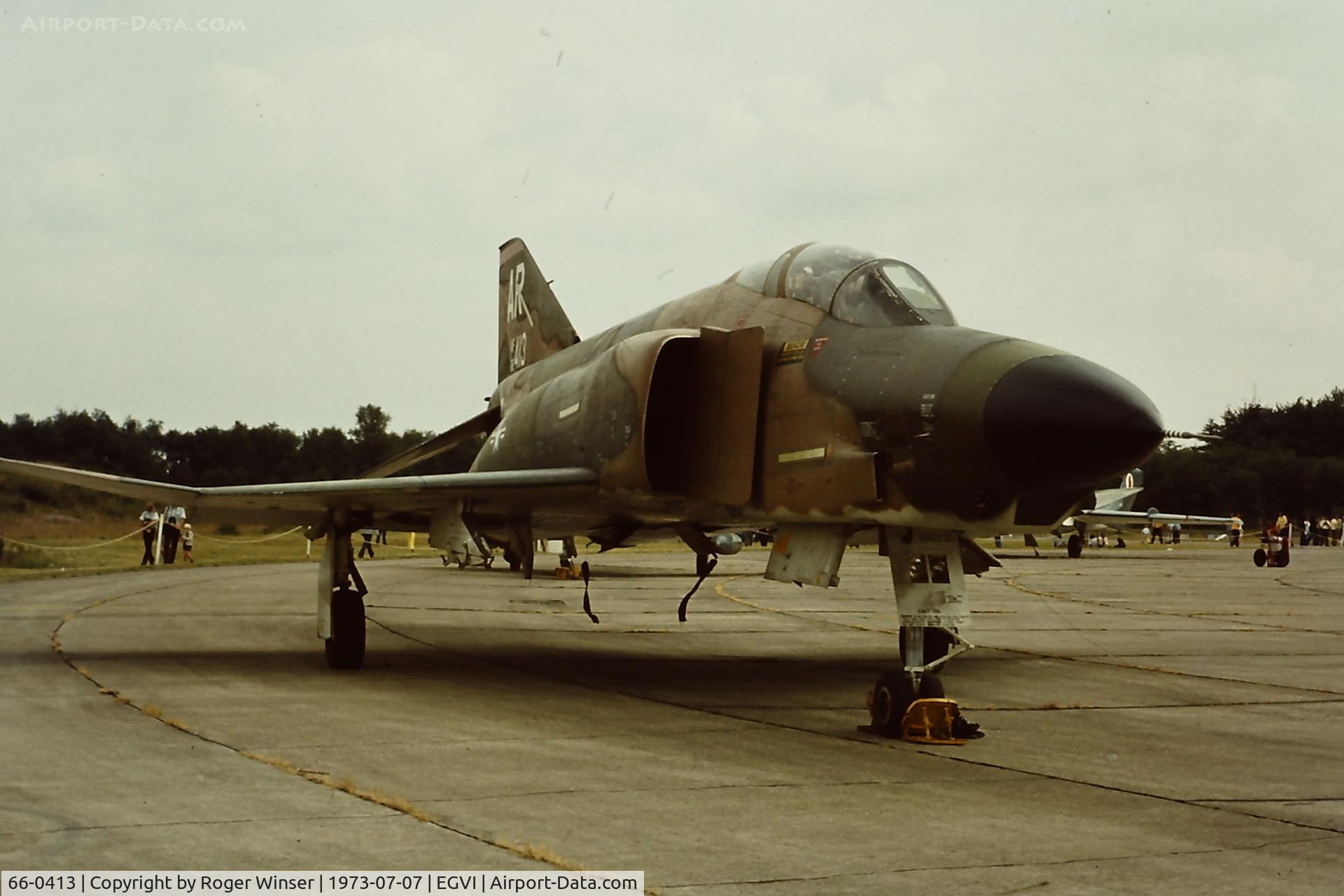 66-0413, 1966 McDonnell RF-4C Phantom II C/N 2078, Coded AR of 10TRW attending the IAT held at RAF Greenham Common, UK in 1973