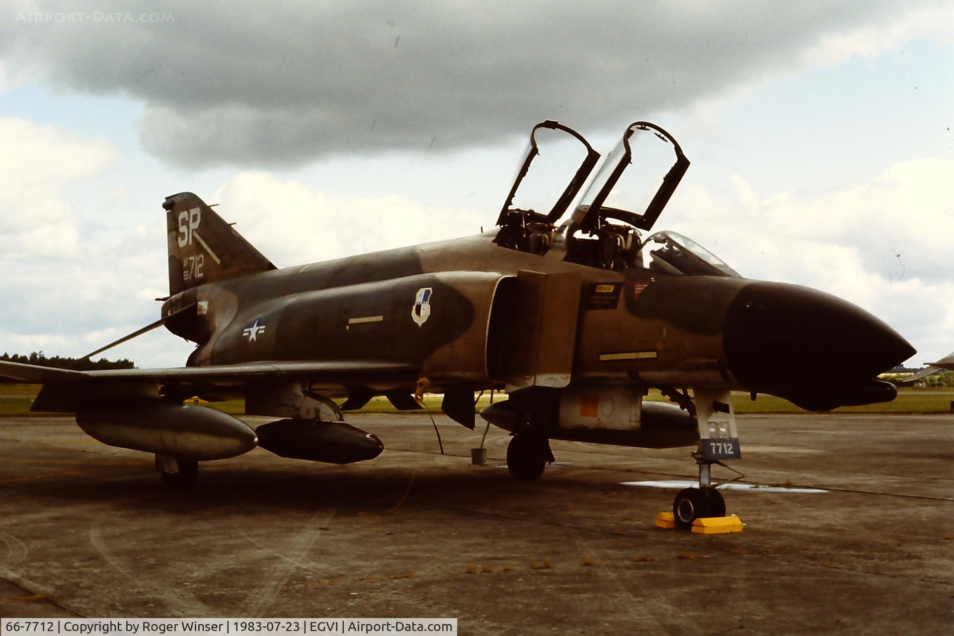 66-7712, 1966 McDonnell F-4D Phantom II C/N 2328, Coded SP of 52TFW attending the IAT at RAF Greenham Common, UK in 1983