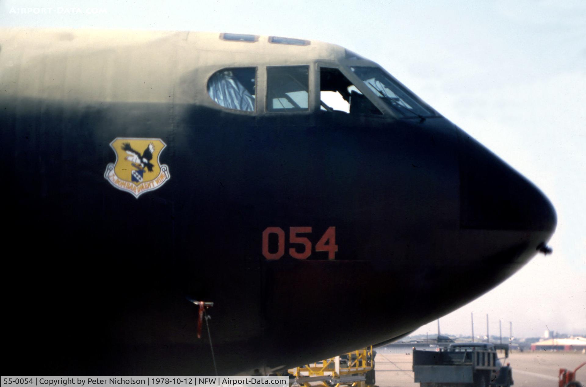 55-0054, 1955 Boeing B-52D-5-BW Stratofortress C/N 046006, 7th Bombardment Wing B-52D Stratofortress on the flight-line at Carswell AFB in October 1978.