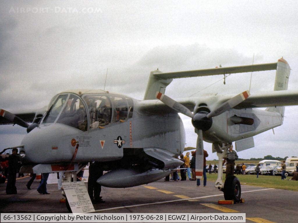 66-13562, 1966 North American Rockwell OV-10A Bronco C/N 305-11, OV-10A Bronco of the 601st Tactical Control Wing based at Sembach on display at the 1975 RAF Alconbury Airshow.
