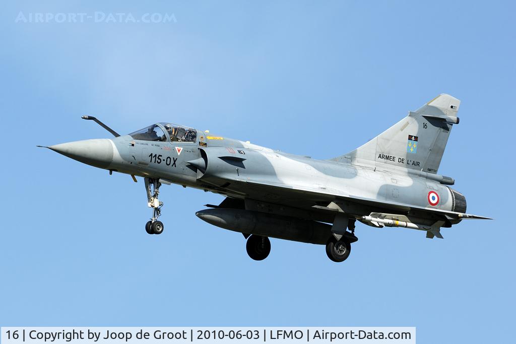 16, Dassault Mirage 2000C C/N 16, landing at its home base