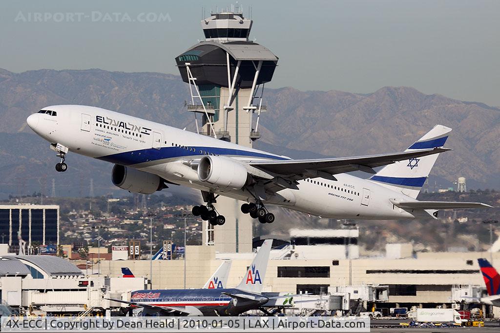 4X-ECC, 2001 Boeing 777-258/ER C/N 30833, EL AL Israel Airlines 4X-ECC (FLT ELY6) departing RWY 25R enroute to Ben Gurion (LLBG) - Tel Aviv.