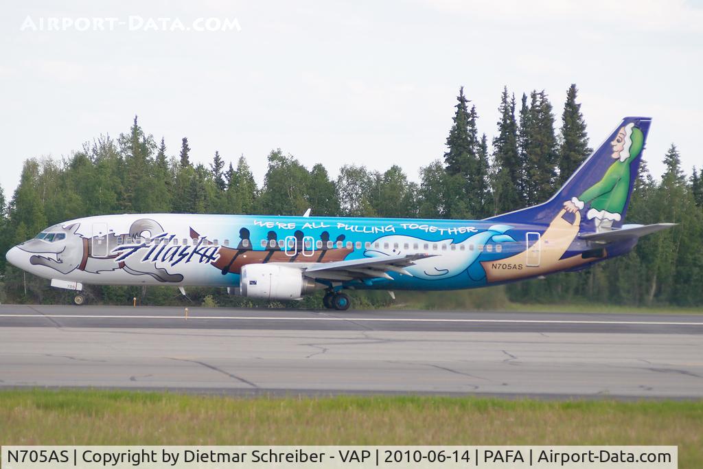 N705AS, 1998 Boeing 737-490 C/N 29318, Alaska Airlines Boeing 737-400