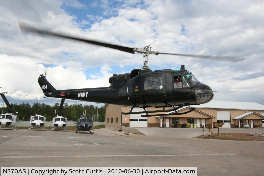 N370AS, Bell UH-1B Iroquois C/N 984, Seawolf 324 is flying again after 38 years.