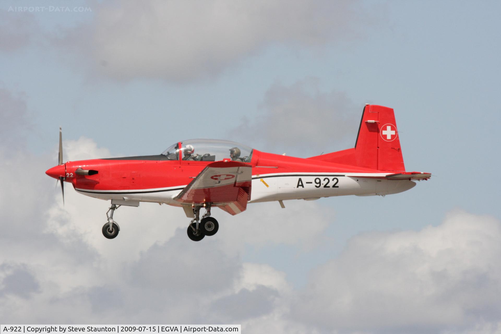 A-922, 1983 Pilatus PC-7 Turbo Trainer C/N 330, Taken at the Royal International Air Tattoo 2009