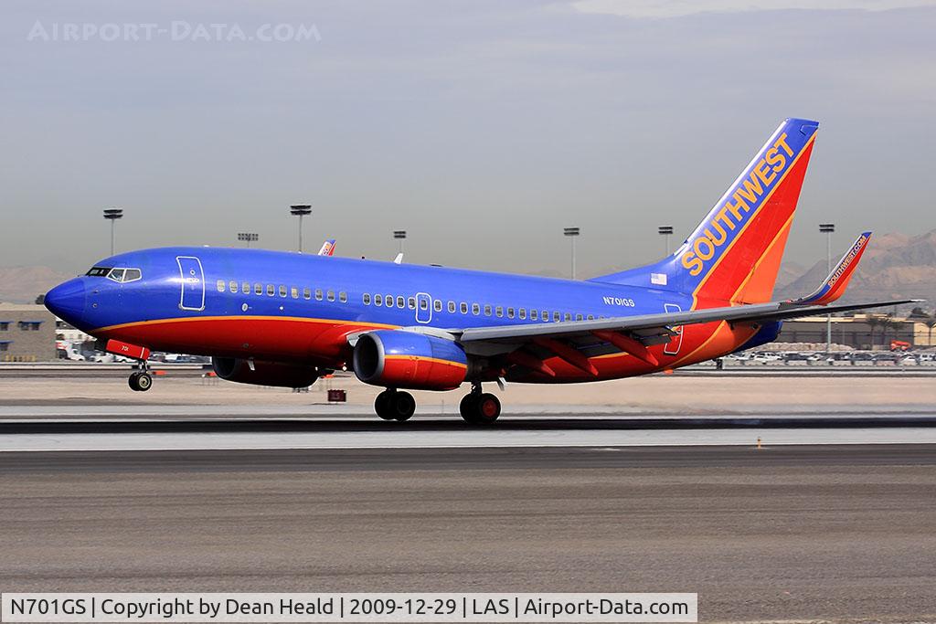 N701GS, 1997 Boeing 737-7H4 C/N 27836, Southwest Airlines N701GS (FLT SWA1252) from Norman Y Mineta San Jose Int'l (KSJC) landing RWY 25L.