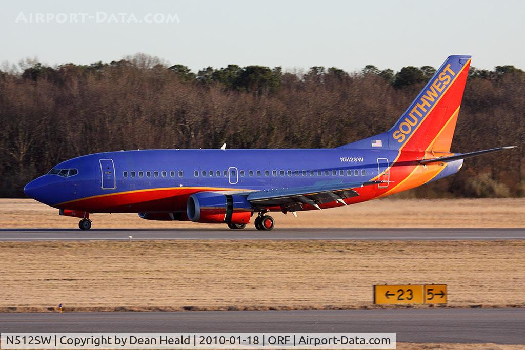 N512SW, 1991 Boeing 737-5H4 C/N 24189, Southwest Airlines N512SW (FLT SWA151) from Baltimore/Washington Int'l (KBWI) rolling out after landing on RWY 5.