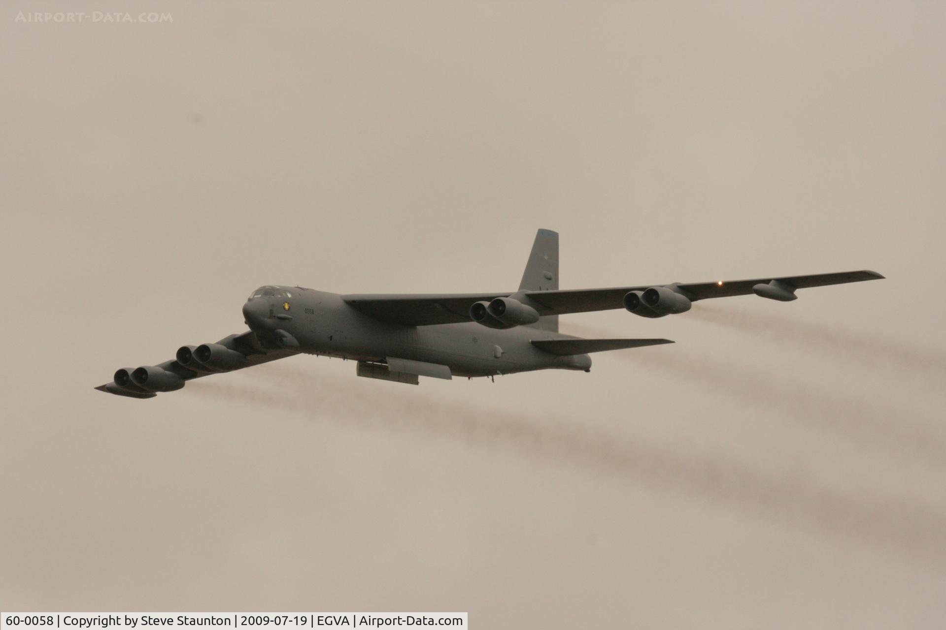 60-0058, 1960 Boeing B-52H-160-BW Stratofortress C/N 464423, Taken at the Royal International Air Tattoo 2009