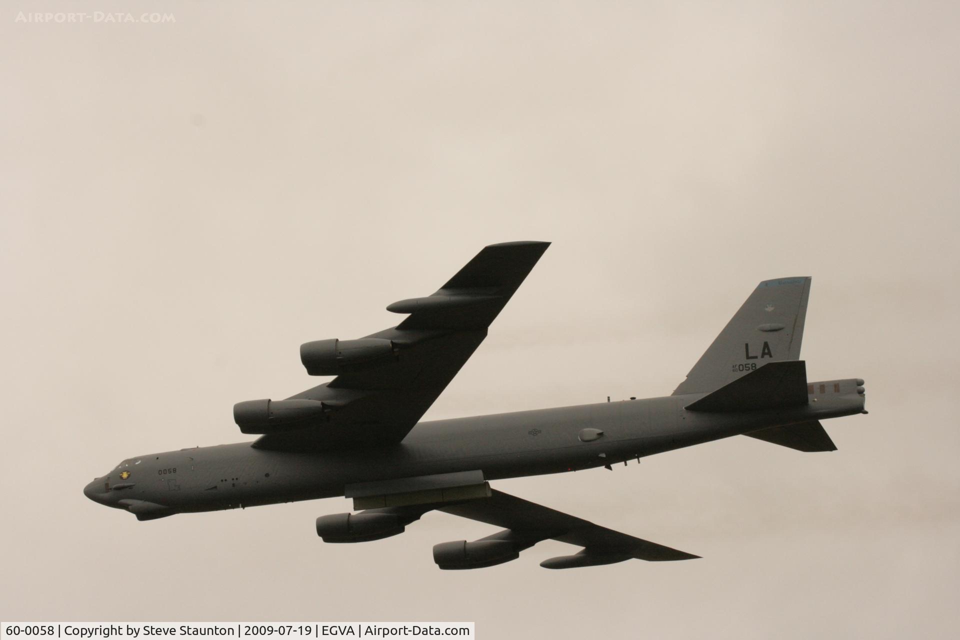 60-0058, 1960 Boeing B-52H-160-BW Stratofortress C/N 464423, Taken at the Royal International Air Tattoo 2009