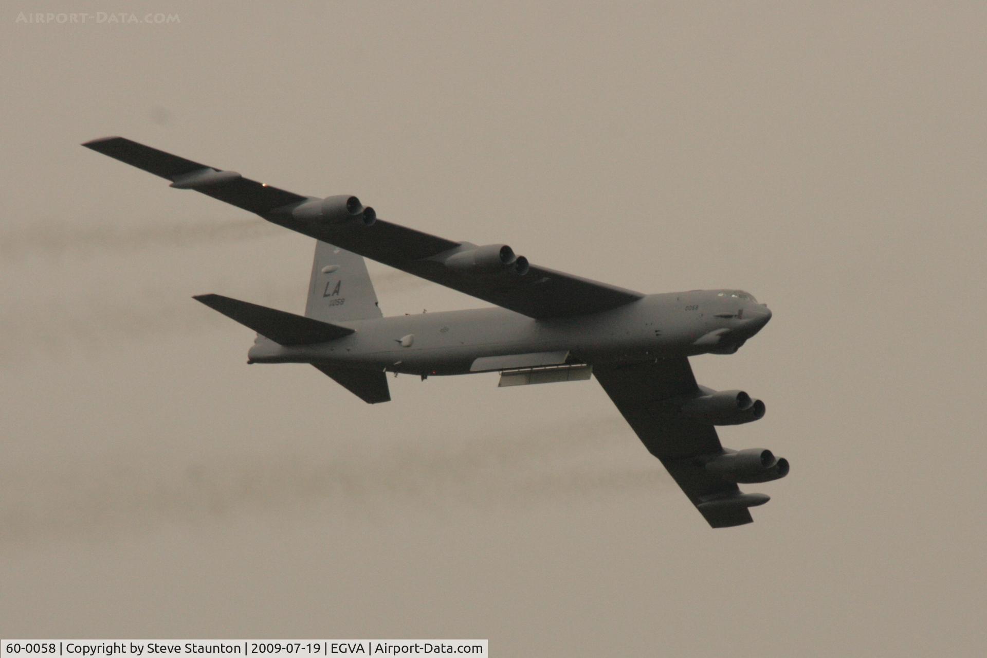 60-0058, 1960 Boeing B-52H-160-BW Stratofortress C/N 464423, Taken at the Royal International Air Tattoo 2009