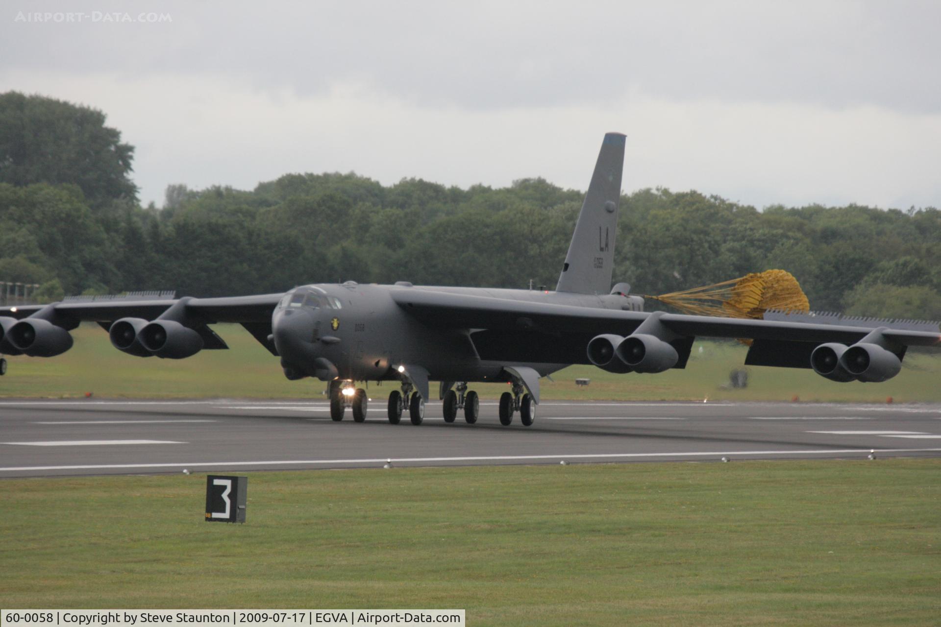 60-0058, 1960 Boeing B-52H-160-BW Stratofortress C/N 464423, Taken at the Royal International Air Tattoo 2009