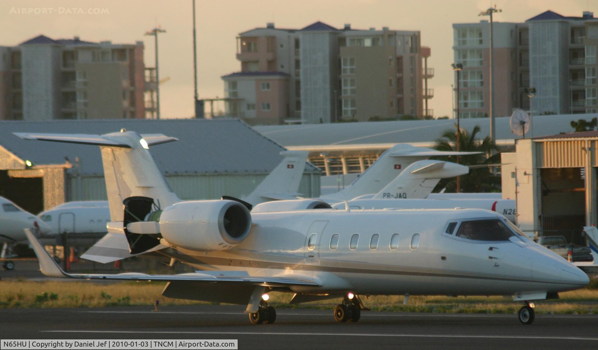 N65HU, 2001 Learjet Inc 60 C/N 228, N65HU just landed at TNCM and making use of there stopping powers!!!