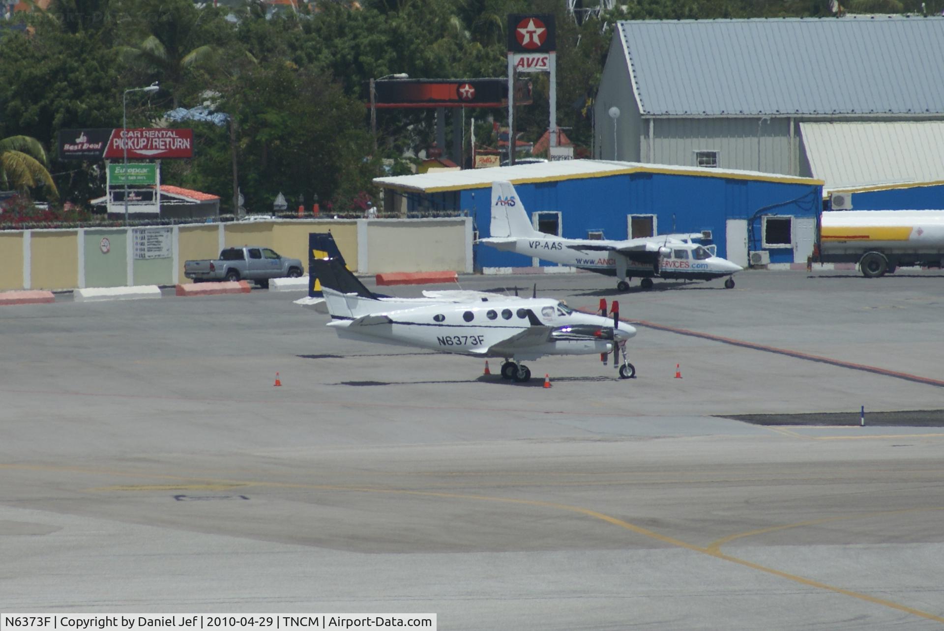 N6373F, Hawker Beechcraft Corp C90GTI King Air C/N LJ-1973, N6373F park on the main ramp at TNCM