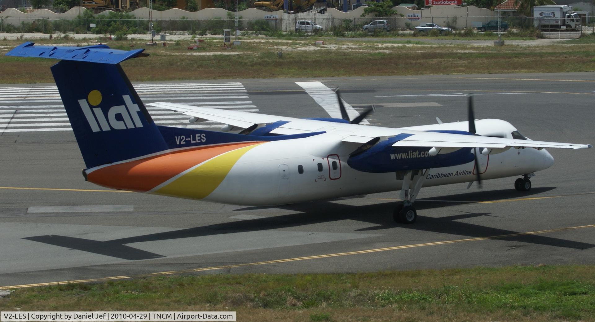 V2-LES, 1995 De Havilland Canada DHC-8-311 Dash 8 C/N 412, V2-LES Liat prepping for take off