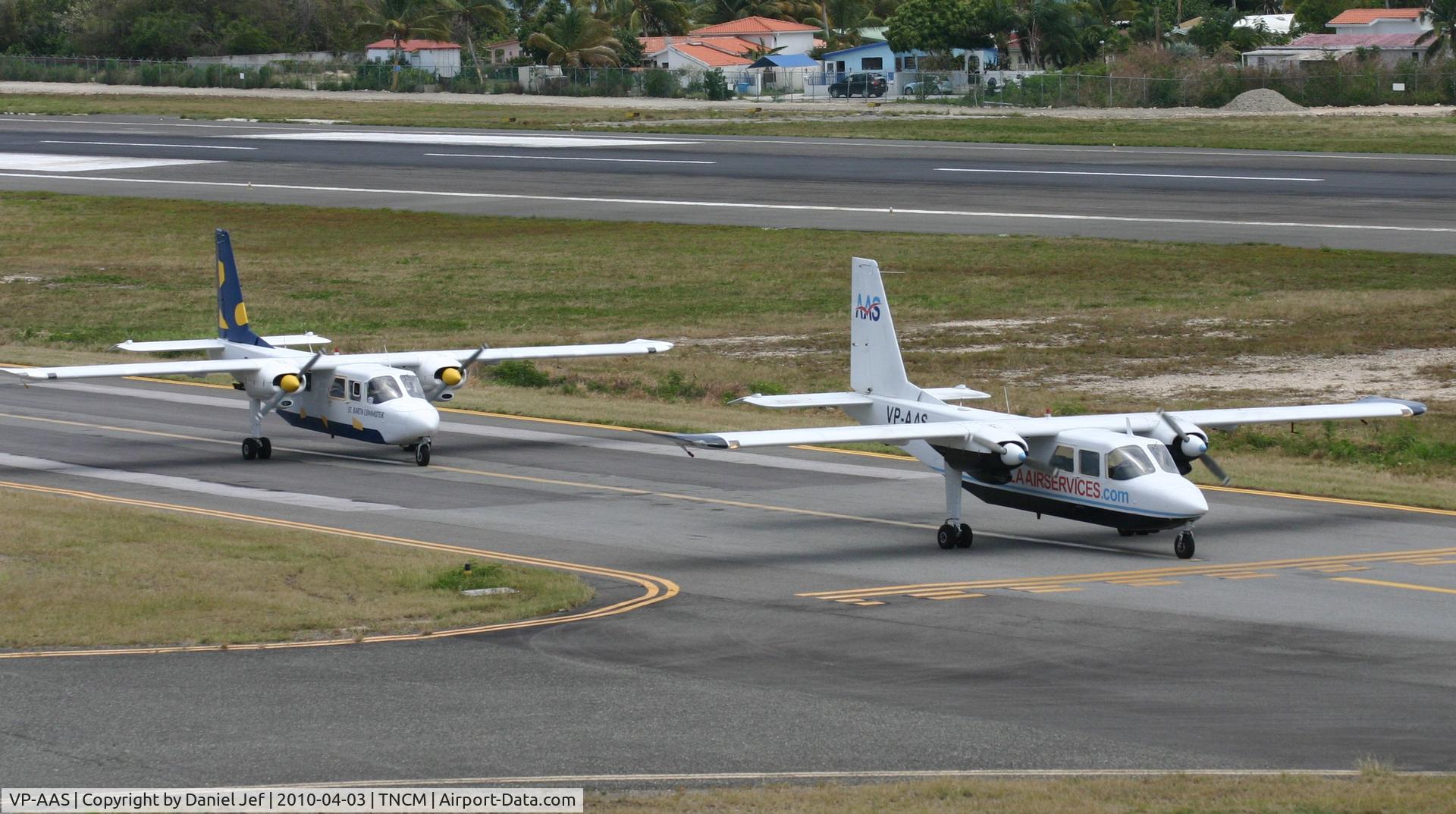 VP-AAS, 1971 Britten-Norman BN-2A-26 Islander C/N 206, VP-AAS at the holding point Alpha
