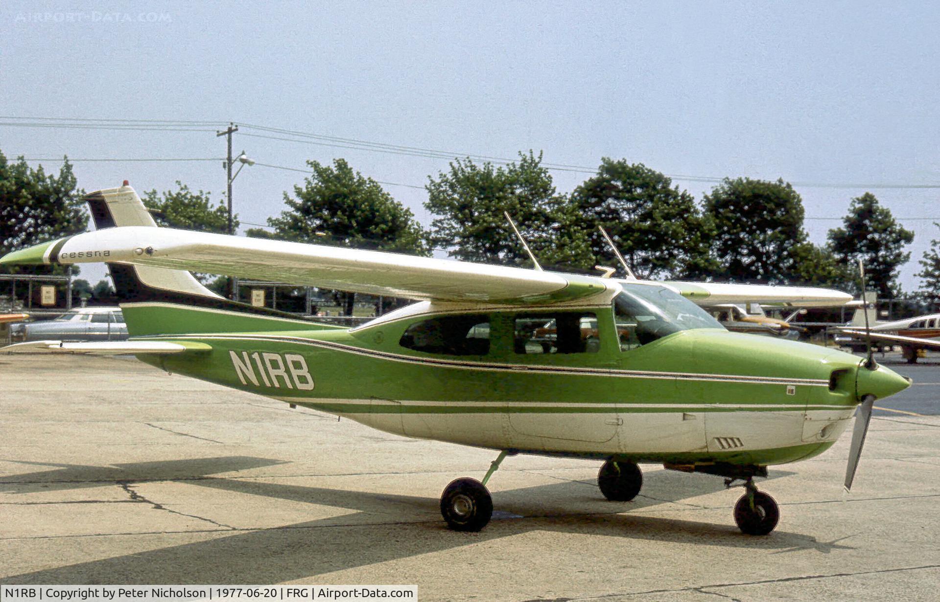 N1RB, 1972 Cessna 210L Centurion C/N 21059643, Cessna 210L Centurion parked at Republic Airport on Long Island in the Summer of 1977.