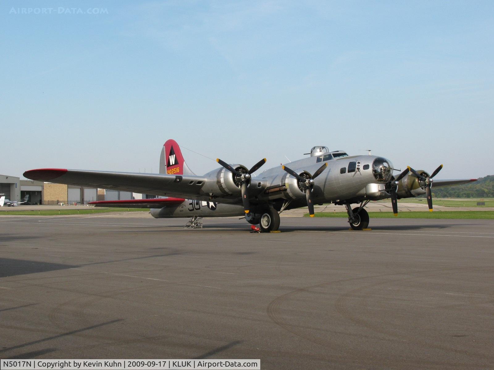 N5017N, 1944 Lockheed/Vega (Boeing) B-17G-105-VE Flying Fortress C/N 8649, Parked on the terminal ramp the day before the tours and flights officially started