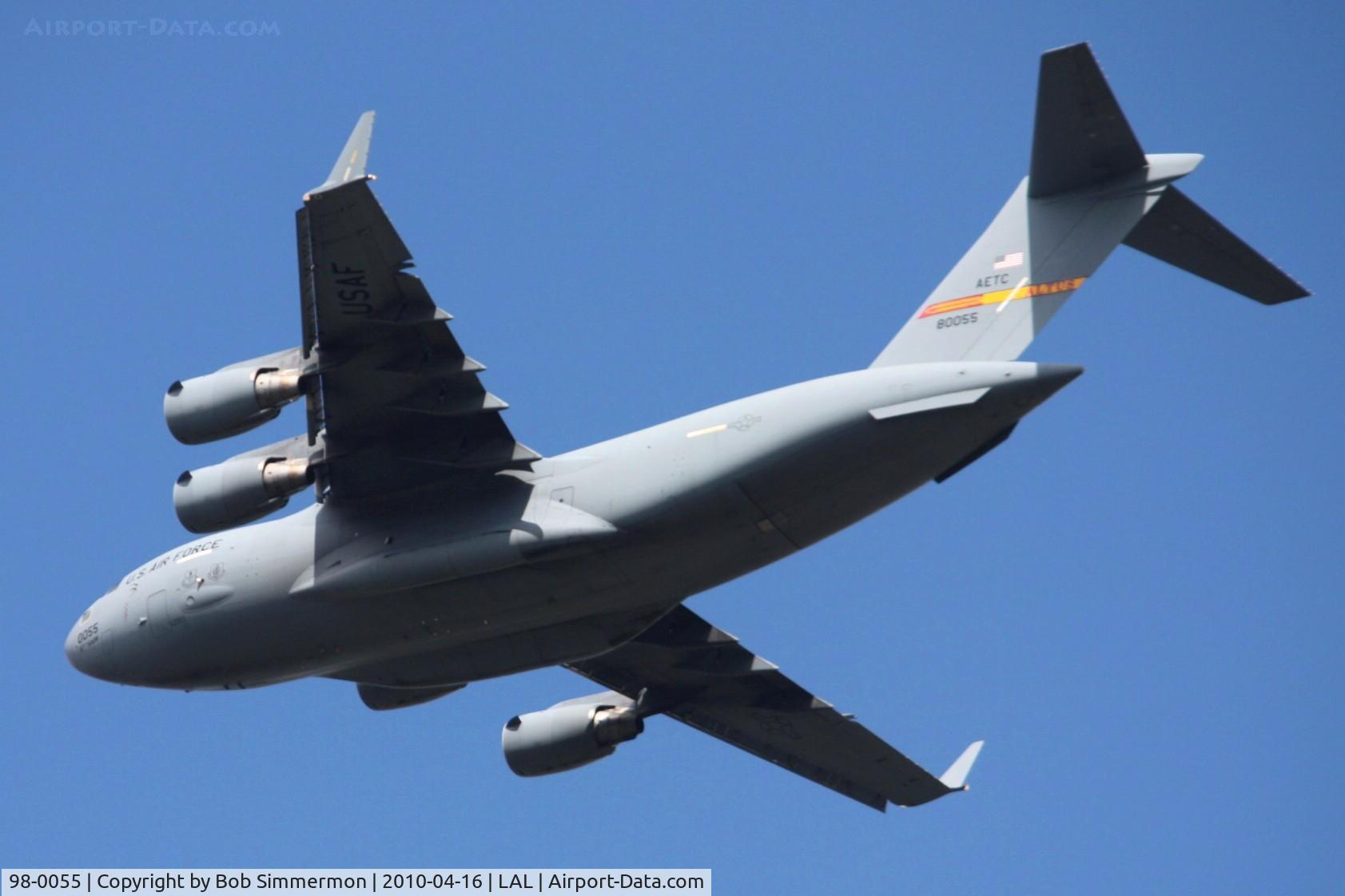 98-0055, 1998 Boeing C-17A Globemaster III C/N F-58/P-55, Overflying Sun N Fun 2010