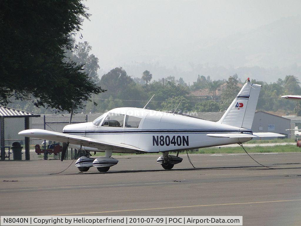 N8040N, 1968 Piper PA-28-140 Cherokee C/N 28-25285, Tied down and parked in transient parking