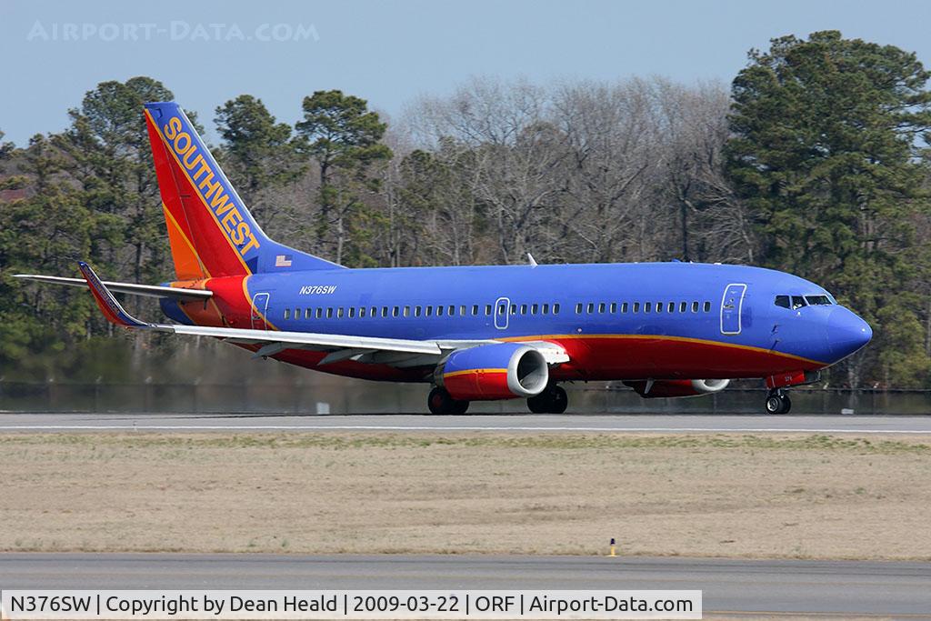 N376SW, 1994 Boeing 737-3H4 C/N 26584, Southwest Airlines N376SW (FLT SWA738) starting takeoff roll on RWY 23 enroute to Baltimore/Washington Int'l (KBWI).