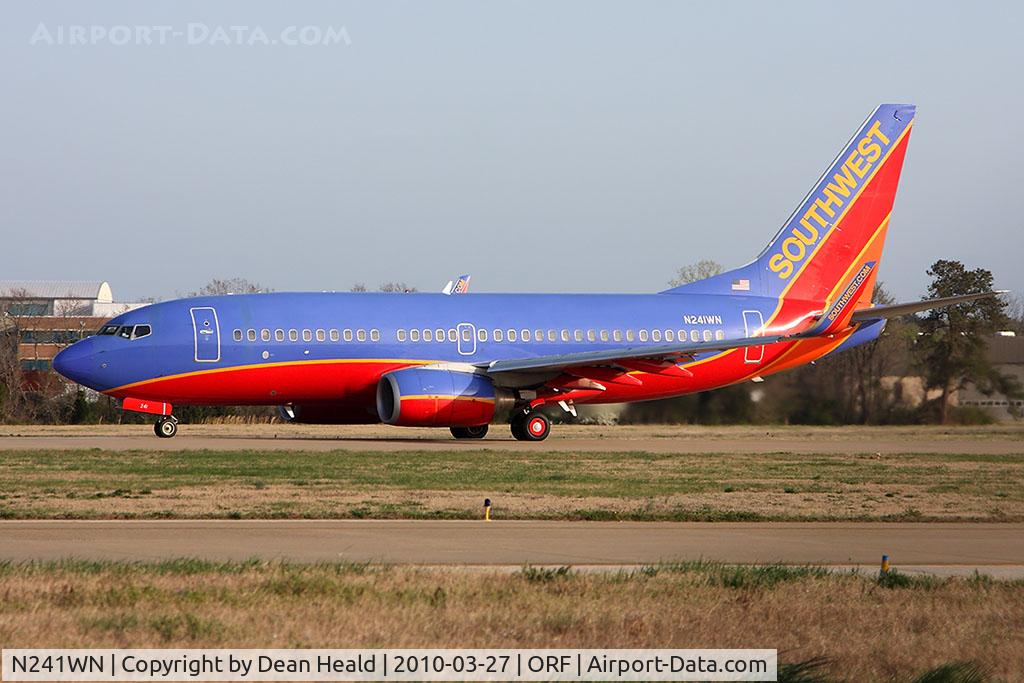 N241WN, 2006 Boeing 737-7H4 C/N 32504, Southwest Airlines N241WN (FLT SWA2388) starting takeoff roll on RWY 5 enroute to Tampa Int'l (KTPA).