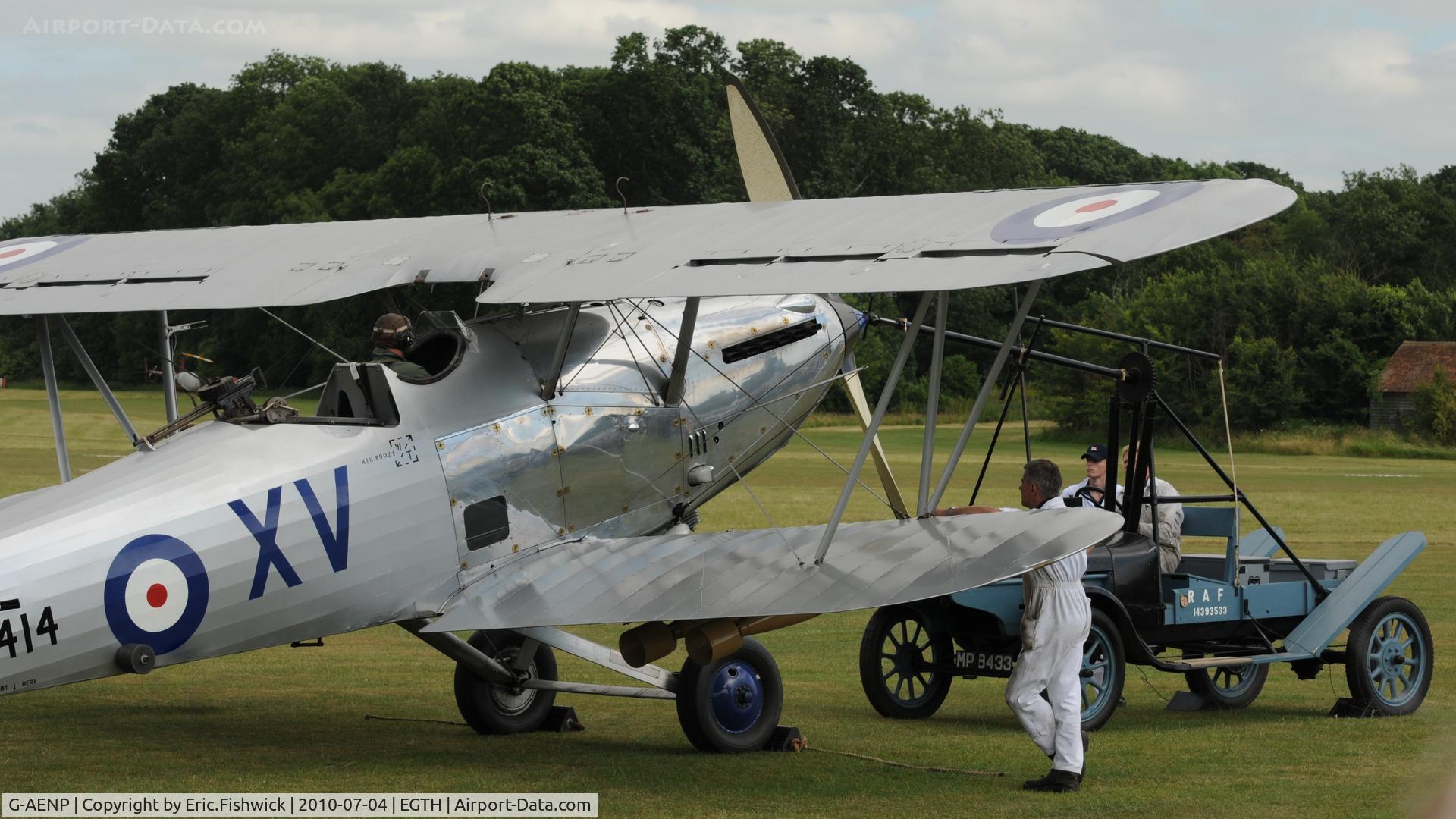 G-AENP, 1935 Hawker Hind C/N 41H/81902, 4. Hucks Starter engaged and about to start the Hawker Hind G-AENP