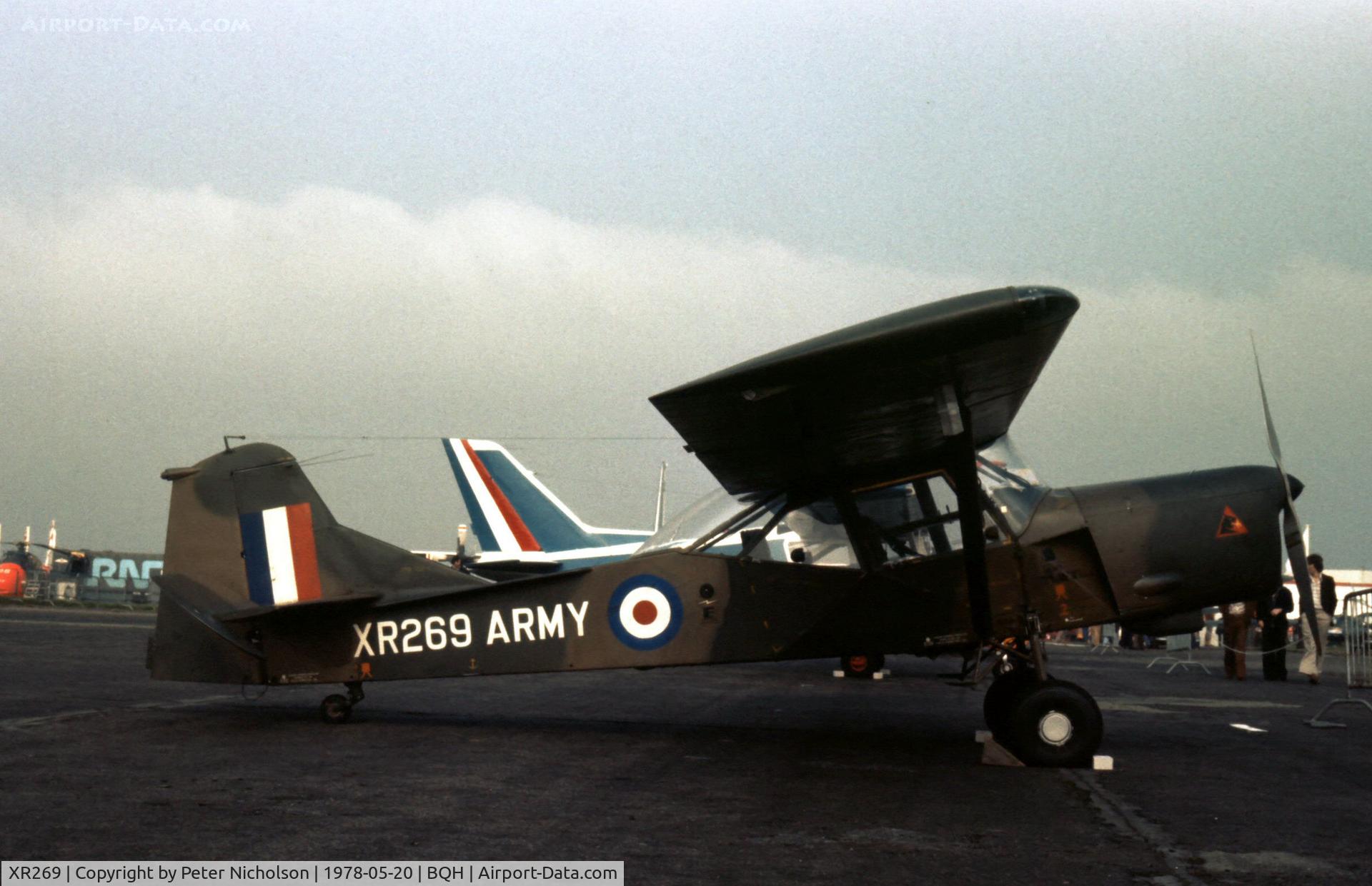 XR269, 1962 Auster AOP.9 C/N B5/10/186, Auster AOP.9 on display at the 1978 Biggin Hill Air Fair.