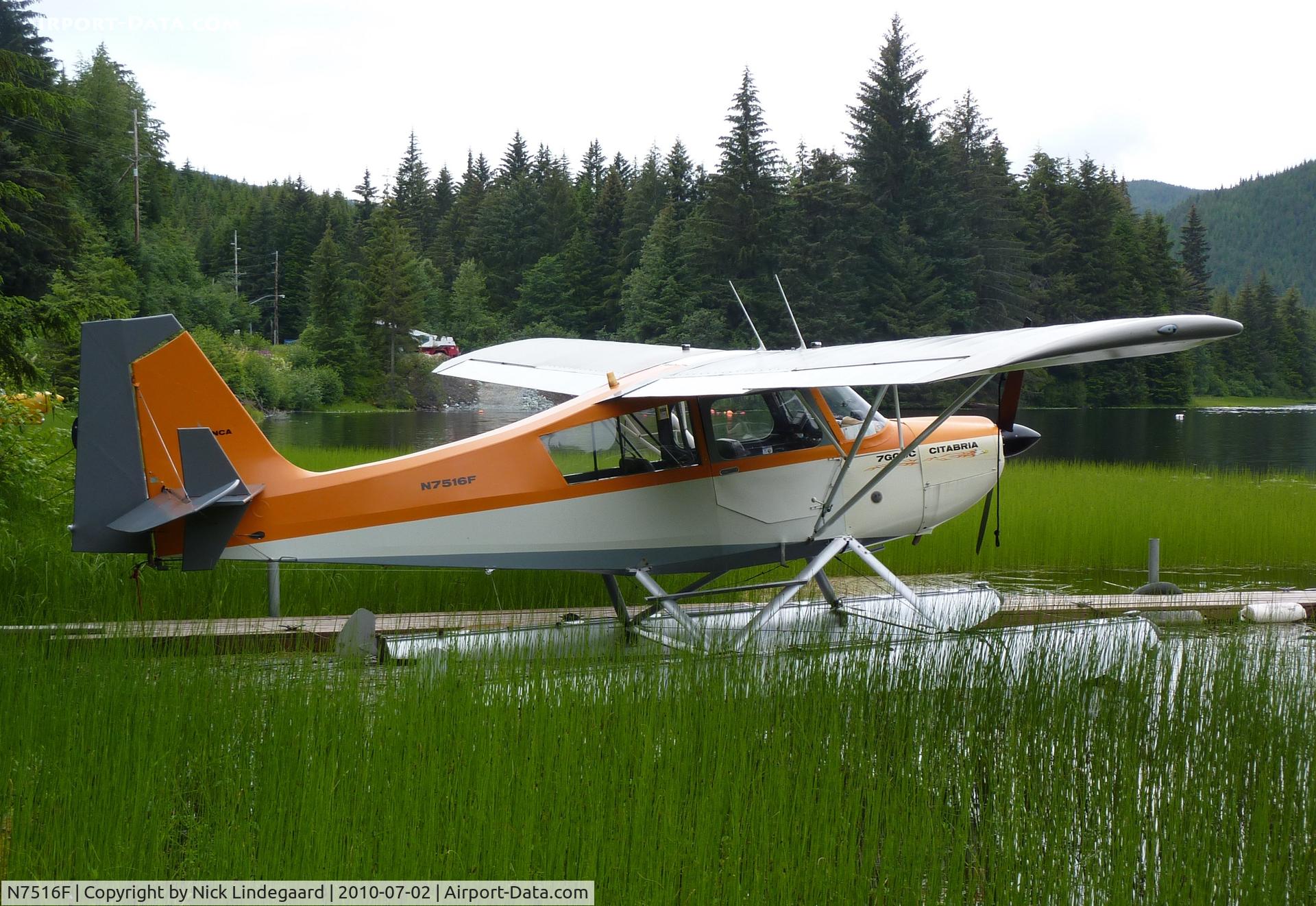 N7516F, 1969 Champion 7GCBC C/N 198, N7616F on Auke Lake, near Juneau, Alaska.