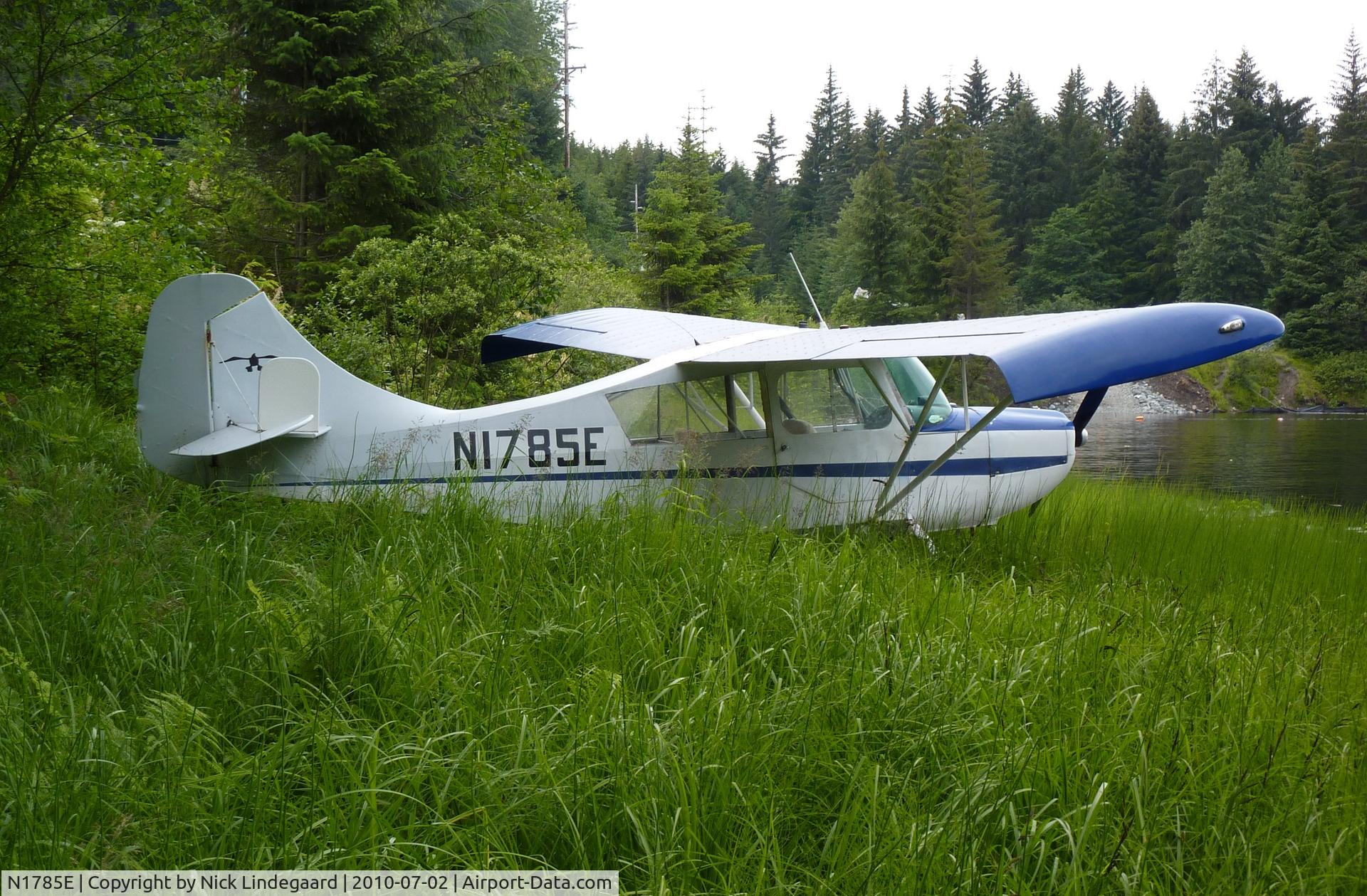 N1785E, 1946 Aeronca 7AC Champion C/N 7AC-5352, N1785E on Auke Lake, near Juneau, Alaska.