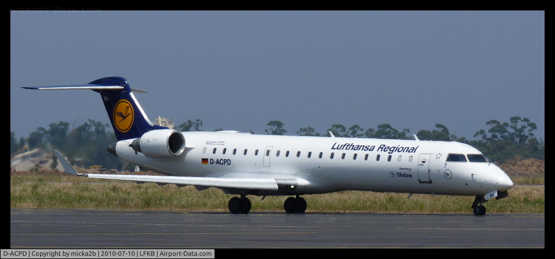 D-ACPD, 2001 Canadair CRJ-701ER (CL-600-2C10) Regional Jet C/N 10015, Departure to 34 for Take Off.