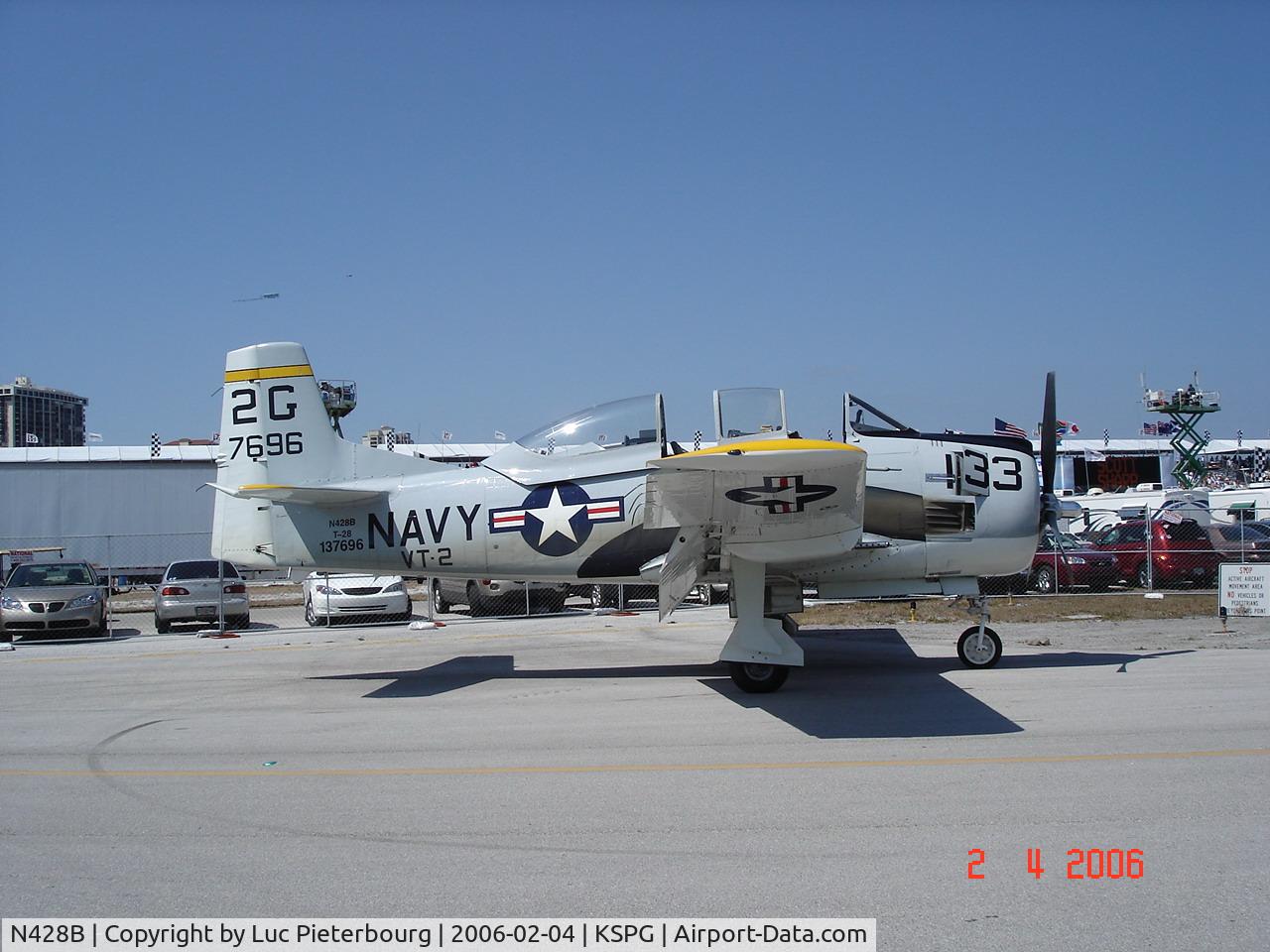 N428B, 1993 North American T-28B Trojan C/N 200-59 (137696), T-28B sits pretty at Albert Whitted airport during the formula 1 race in feb-2006
