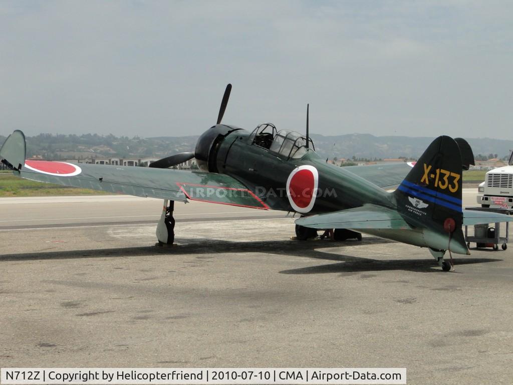 N712Z, 1942 Mitsubishi A6M3 Reisen (Zero) C/N 3869, According to CAF personnel, this is one of a few handmade Zero's flying today. Being prepared to fly