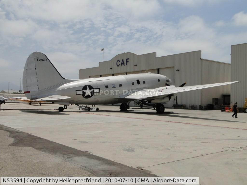 N53594, 1944 Curtiss C-46F Commando C/N 22486, Parked at the CAF Hanger