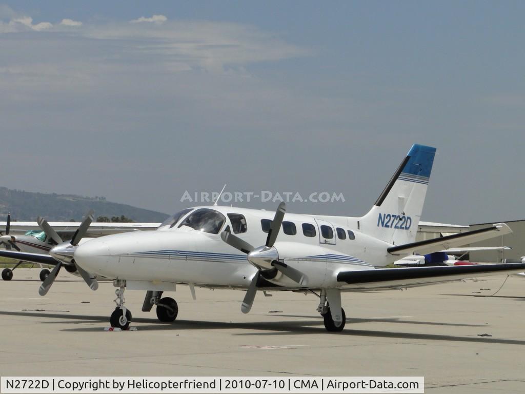 N2722D, 1980 Cessna 441 Conquest II C/N 441-0168, Parked north of cafe