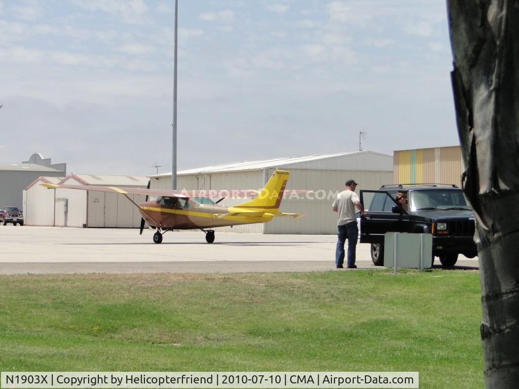 N1903X, 1965 Cessna 182H Skylane C/N 18256003, Taxiing past the cafe south and then west towards hanger