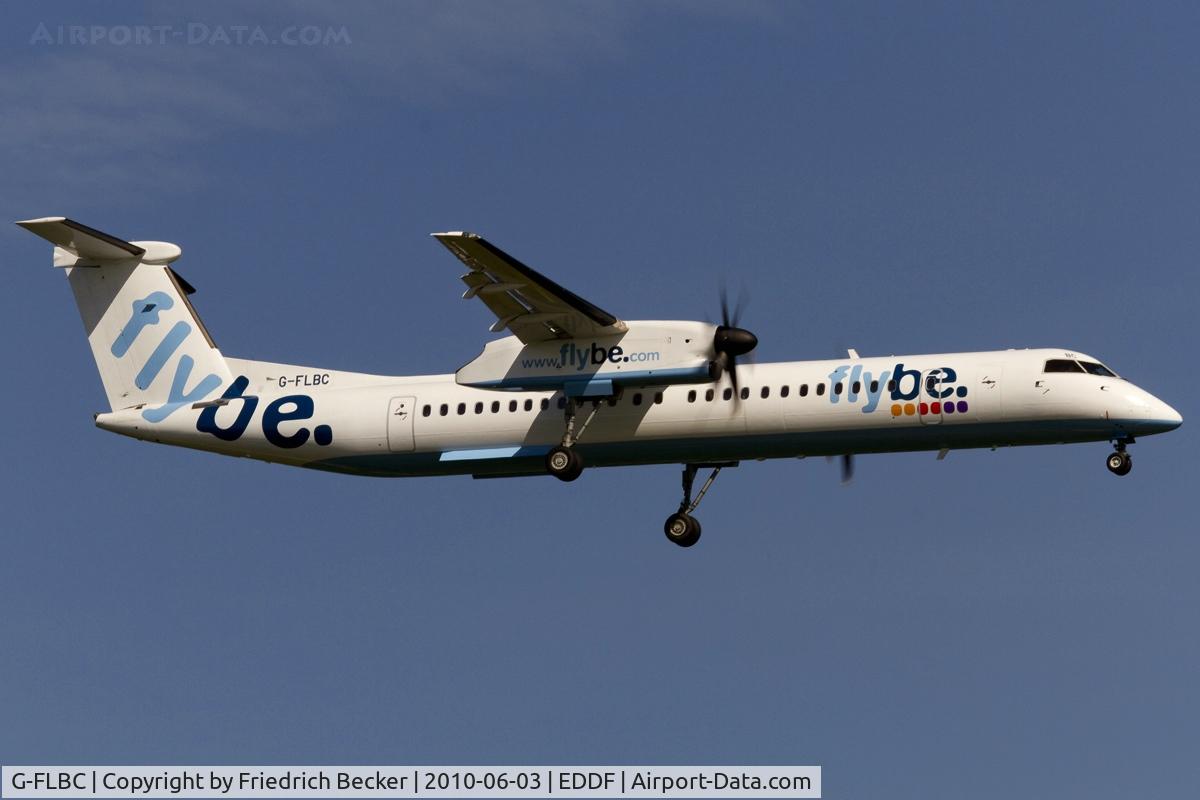 G-FLBC, 2009 De Havilland Canada DHC-8-402Q Dash 8 C/N 4257, short final RW07R