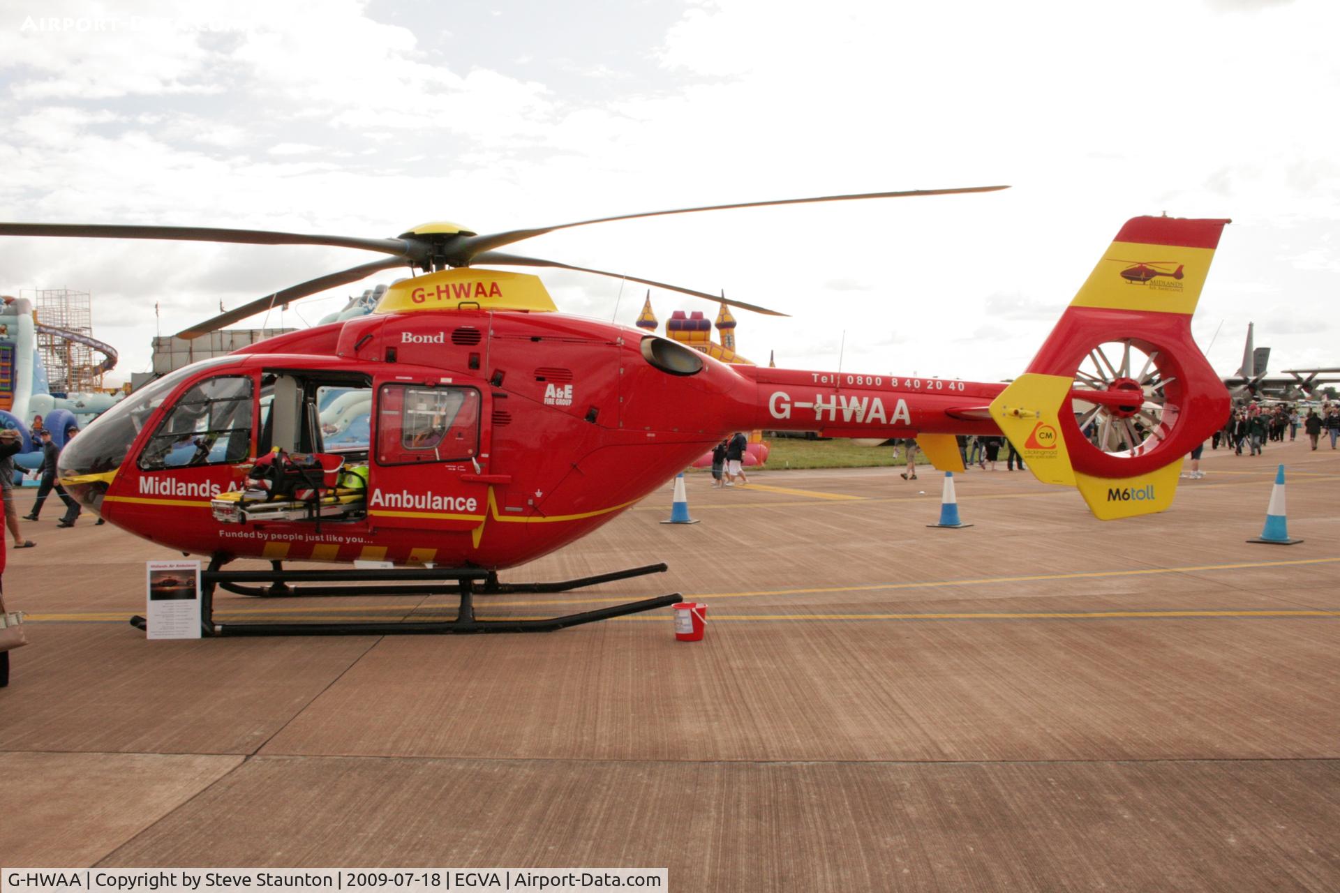 G-HWAA, 2005 Eurocopter EC-135T-2 C/N 0375, Taken at the Royal International Air Tattoo 2009