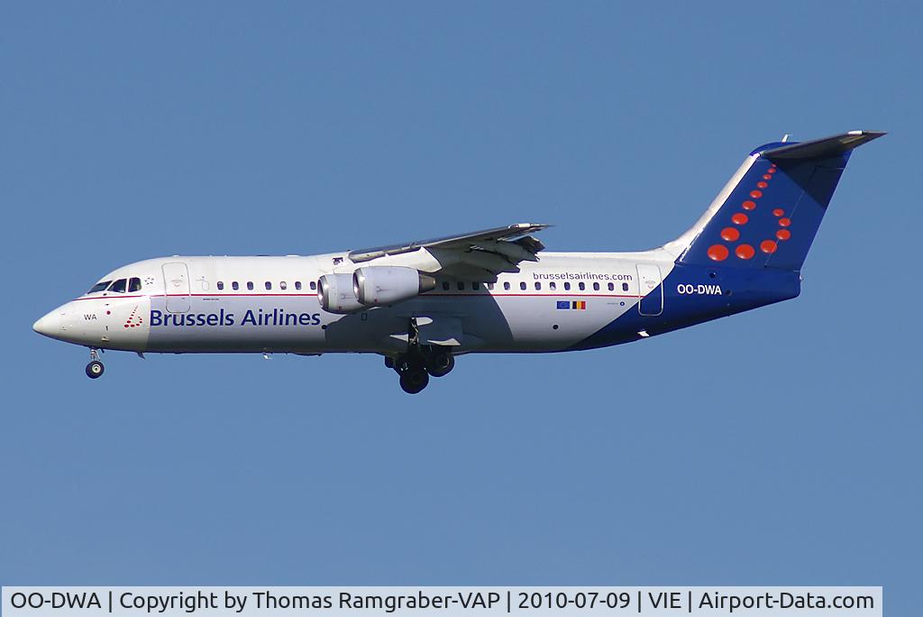 OO-DWA, 1997 British Aerospace Avro 146-RJ100 C/N E3308, Brussels Airlines BAe 146